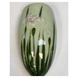 Vintage Japanese Pottery Iris Flower Green Wall