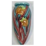 Vintage Japanese Hand Painted Tulip Wall Pocket