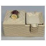 Vintage Ceramic Ashtray and Decorative Box Set