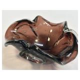 Vintage Murano Style Art Glass Bowl: Amethyst