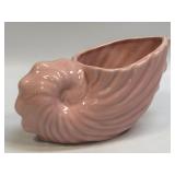 Vintage Pink Pottery Sea Shell Nautical Beach