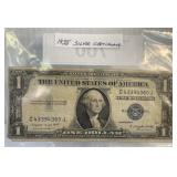 1935 Series Silver Certificate One Dollar Bill