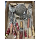 Tray Lot of Some Early Kitchen Tools as Pictured