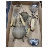 Tray Lot of Some Early Kitchen Tools as Pictured