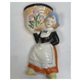 VINTAGE DUTCH GERMAN MAIDEN WALL POCKET VASE