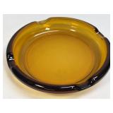 Vintage Large Mid Century Modern Amber Glass