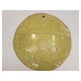 Terra Cotta Wall Pocket 7" Diameter Green with