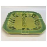 Vintage Ceramic Japan Ashtray Lime Green W/Multi