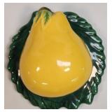Glazed Ceramic Yellow Pear Wall Vase Planter as