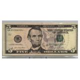 2021 Series $5 Bill Star Note
