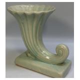 McCoy Cornucopia Vase Ceramic Pottery Horn Footed