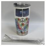 ï¿½Peaceï¿½ VW Bus Stainless Steel Tumbler with 2