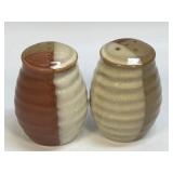 Vintage Gold Dust Sienna Studio Pottery Salt and