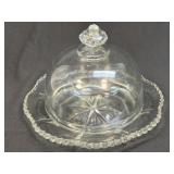 Vintage Clear Glass Butter/Cheese Dish