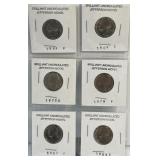 Set of Six Brilliant Uncirculated Jefferson