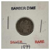 1899 Silver Barber Dime Rare