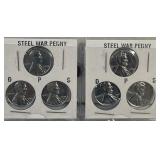 Six Steel War Pennies in BU Condition D, P, & S