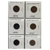 Set of Six Indian Head Pennies as Pictured