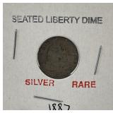 1886 Silver Seated Liberty Dime Rare