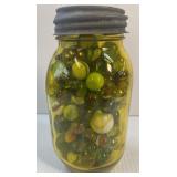 Quart Jar Full of Marbles as Pictured
