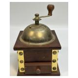 Vintage Wood Coffee Hand Crank Grinder 1970s