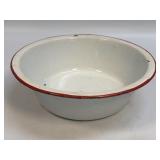 Enamel Ware Tub Basin Farm House Red Accent Trim