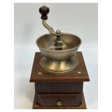 Vintage Wood Coffee Hand Crank Grinder 1970s