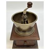 Vintage Wood Coffee Hand Crank Grinder 1970s