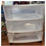 (F) 3 Drawer Sterilite Storage on Casters as