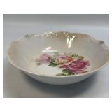 Vintage Porcelain Serving Bowl with Gold and