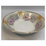Vintage Germany Decorative Floral Bowl With Gold