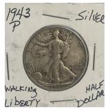 1943 P Walking Liberty Silver Half Dollar