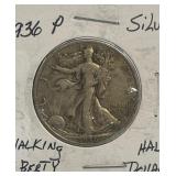 1936  P Walking Liberty Silver Half Dollar