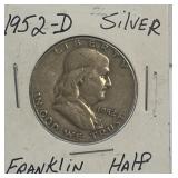 1952 D Silver Franklin Half Dollar