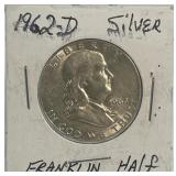 1962 D Silver Franklin Half Dollar