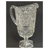 Vintage Pressed Crystal Glass Footed Water