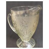 Vintage Jeanette Heavy Glass Iris 7 Cup Pitcher