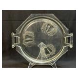 Vintage Jeanette Baltimore Pear Glass Cake Plate: