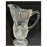 VINTAGE HEAVY GLASS FROSTED GRAPES & LEAVES