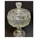 L.E Smith Clear Glass Moon & Stars Large Footed