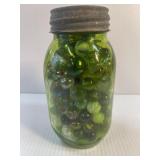 Quart Jar Full of Marbles as Pictured