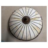(T) Stain Glass Light Fixture With Globe 18.5"