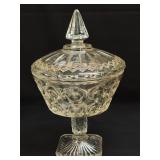 Vintage Clear Glass Lidded Candy Dish/Compote