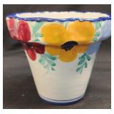 Italian Pottery Planter Hand Painted Floral
