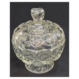 Vintage L E Smith Glass Handmade Clear Glass Moon