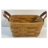 Longaberger Small Basket Leather Handles Natural