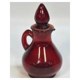 Vintage Avon Ruby Red Glass Decanter Cruet Bottle