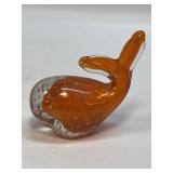 Art Glass Whale Paperweight