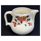 Vintage Hall Pitcher Red Poppy Pattern, 6 1/2" H