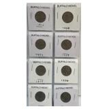 Set of 8 Buffalo Nickels as Pictured